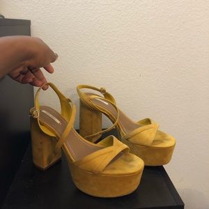 yellow platform heels